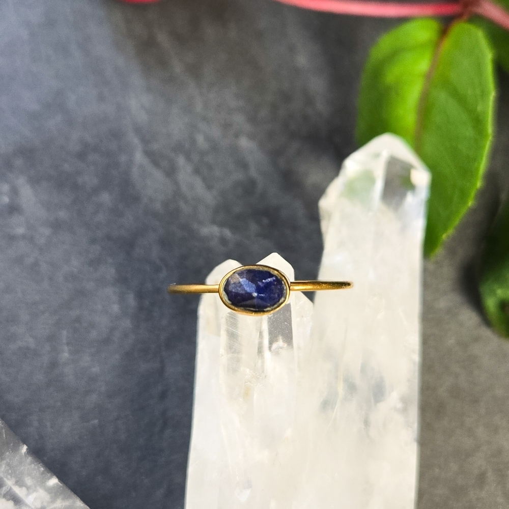 🦋LAST🦋 NWT Baizaar Oval Lapis Stacking Ring, Size 6.75 - Picture 3 of 3